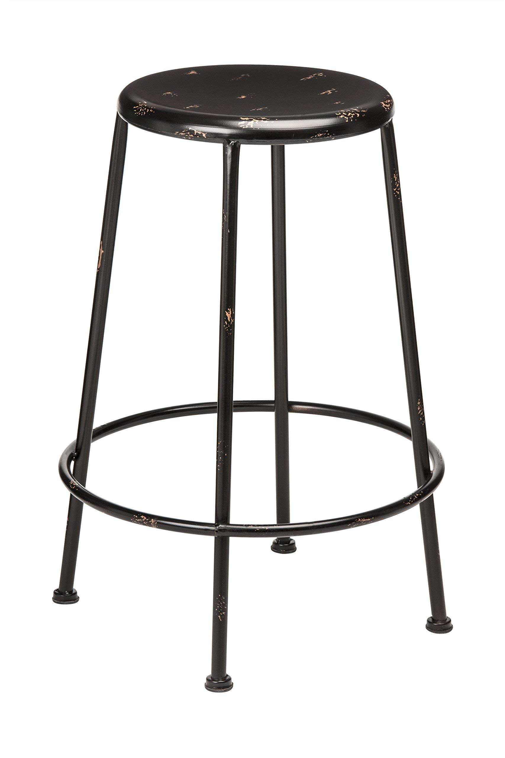 Premier Housewares Artisan Stool, 70 x 50 x 50 cm, Black