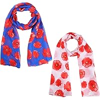 Hat To Socks Poppy Print Floral Chiffon Satin Scarf Ideal for