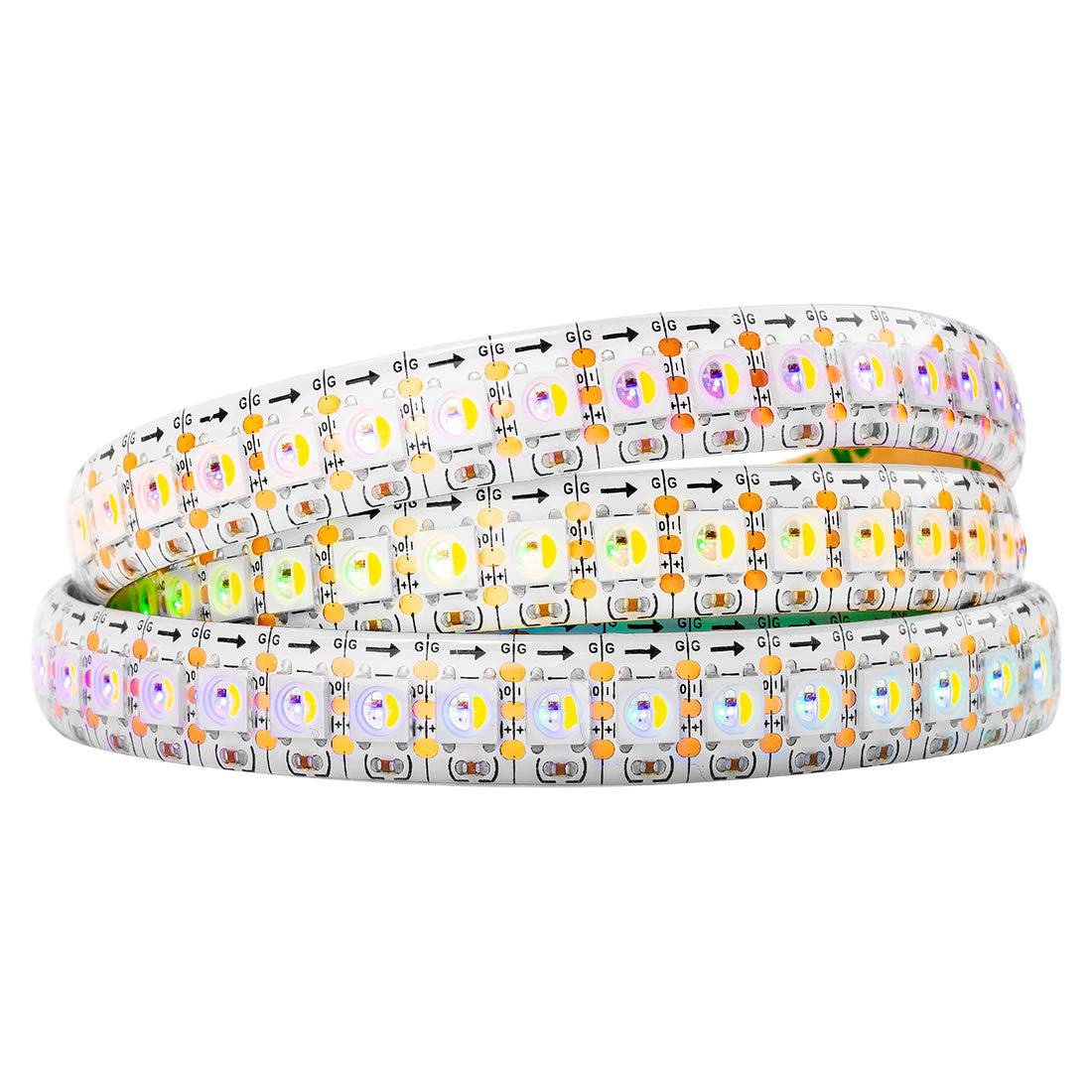 BTF-LIGHTING RGBW RGB+Natural White SK6812 (Similar WS2812B) Individually Addressable 3.3ft 1m 144LEDs/Pixels/m Flexible 4 Colors in 1 LED Dream Color LED Strip IP65 Waterproof DC5V White PCB
