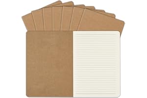 ZCZN 8 Pack A5 Kraft Notebooks Bulk, 8.15x5.5 Inches Lined Paper Journaling Notebooks, Notebooks for Work, Composition Notebooks for School, Journal Notebooks for Office, 60 Pages