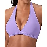 LWISMIL Sports Bras for Women Halter Neck Seamless Bra Open Back Workout Bras Yoga Gym Running V-Neck Backless Tank Top