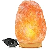 Himalayan Glow Salt Lamp, 1003 Extra large himalayan salt lamp, Dimmable Floor lamp with Neem Wooden base | 11 to 15 lbs by WBM