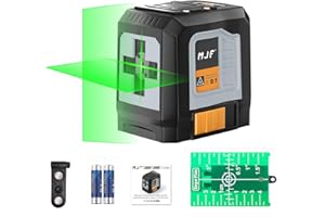 MJF Laser Level, Self Leveling Laser Level, Green Cross Line Self leveling, 4 Brightness Adjustment, Manual Self leveling Mode, Carrying Bag Included