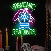 Psychic Readings Neon Sign, Fortune Teller Led Sign, Psychic Neon Light, Tarot Reading Led Light, Palm Wall Art, Fortune Home Wall Decor, Home Wall Decor for Girls Room Gaming Room Party Man Cave