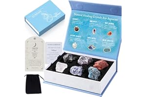 Faivykyd Aquarius Crystals Set, Unique Astrology Gifts for Women, Zodiac Sign Healing Stones, Spiritual Gifts for Women, Valentines Day Birthday Gifts Ideas for Girlfriends Boyfriends