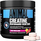 Animal Creatine Chews Tablets - Creatine Monohydrate Chewable Muscle Builder with Sea Salt & Nootropic AstraGin for Added Abs