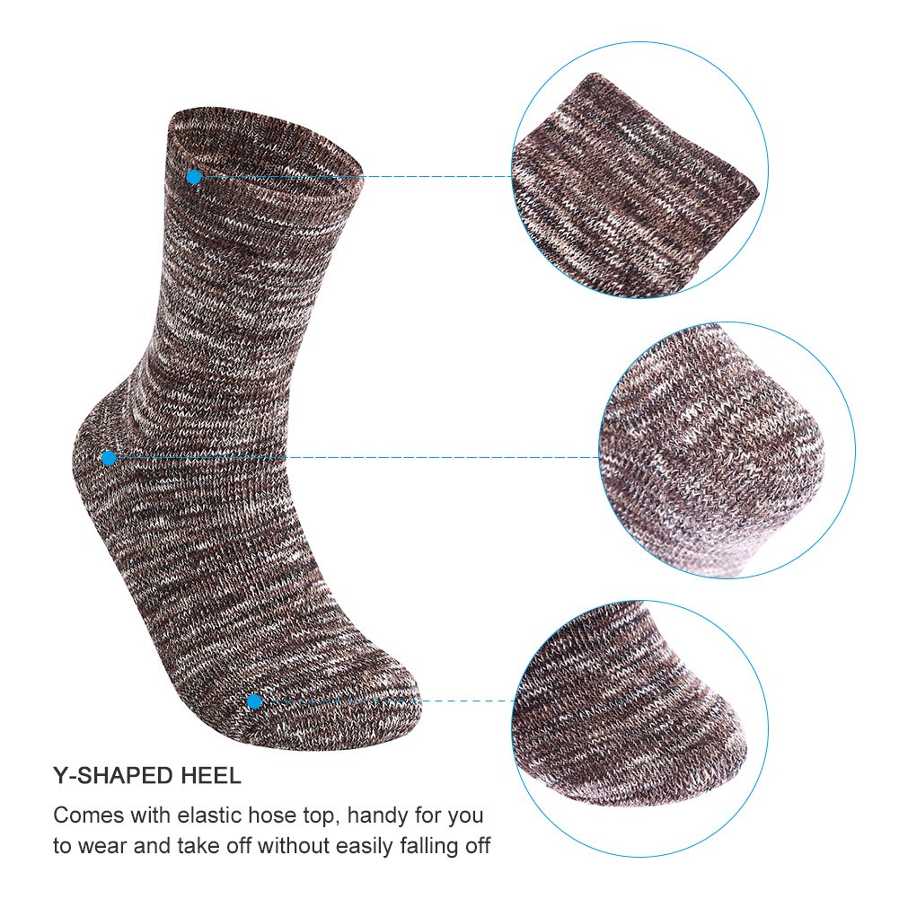 Vbiger 5 Paar Herren Crew Socken Baumwolle Socken Verdickt Thermische Warme Winter Terry Socken