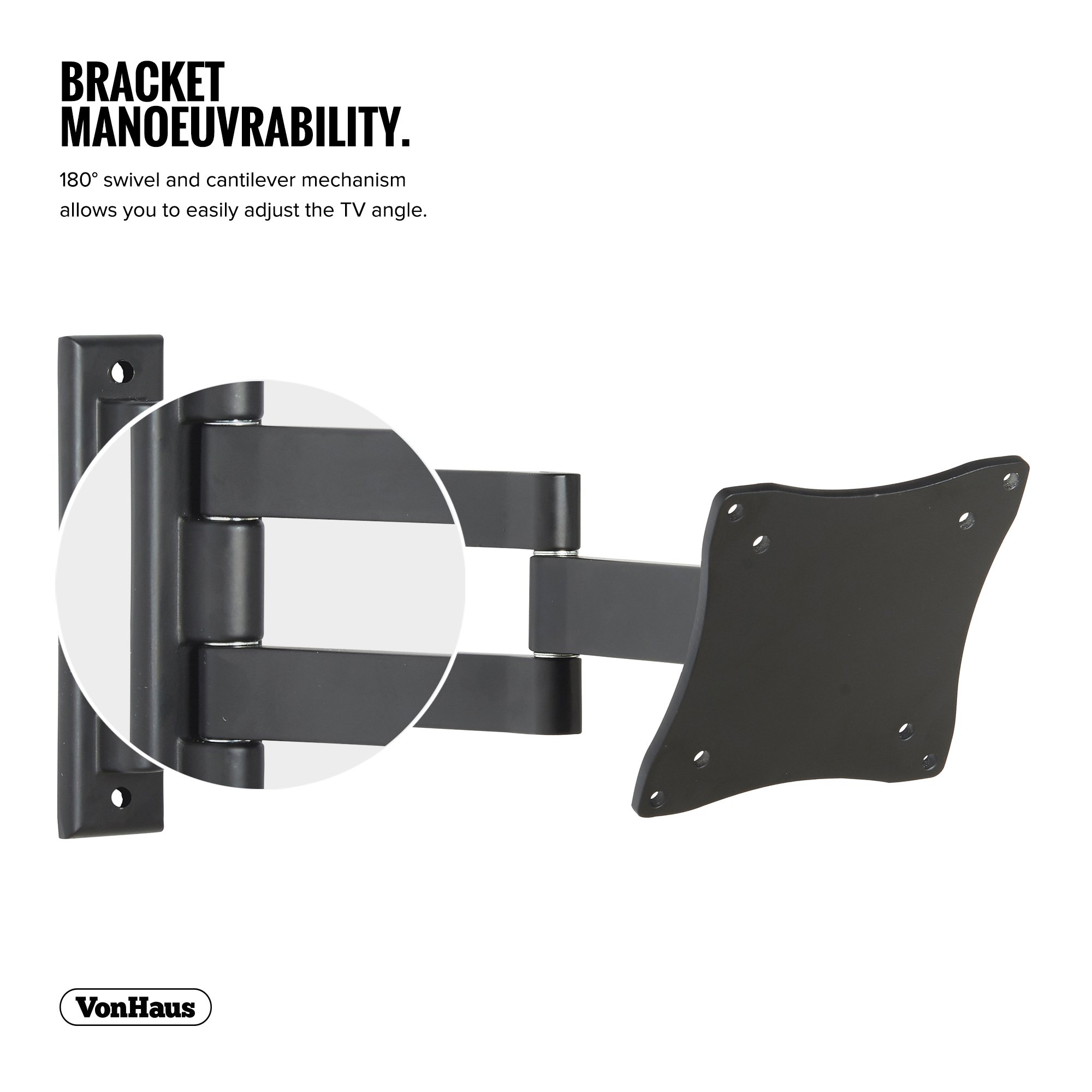 VonHaus Cantilever LCD Monitor TV Arm Bracket Wall Mount with Swivel