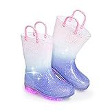 EUXTERPA Girls Glitter Light Up Waterproof Rain