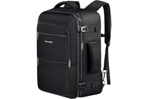 Vancropak 50L Travel Backpack, Large Carry on Backpack Expandable Flight Approved Water Resistant Luggage Suitcase Weekender Business Daypack Overnight Duffle Bag for Men travel,Traveler Gift, Black