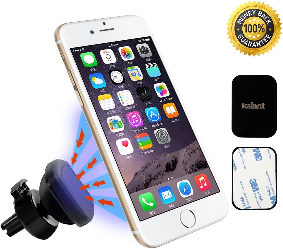 Air vent Car Mount, Kainnt Universal Grip Magic Smartphone Holder,Air Vent Magnetic Mount holder for iPhone7, 7plus,6s,6s plus, 6,6Plus,Samsung Galaxy S3, S4, S5,LG,and most of Smartphone and GPS