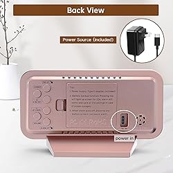 Peakeep Slim Digital Mirror Clock, Aesthetic Alarm