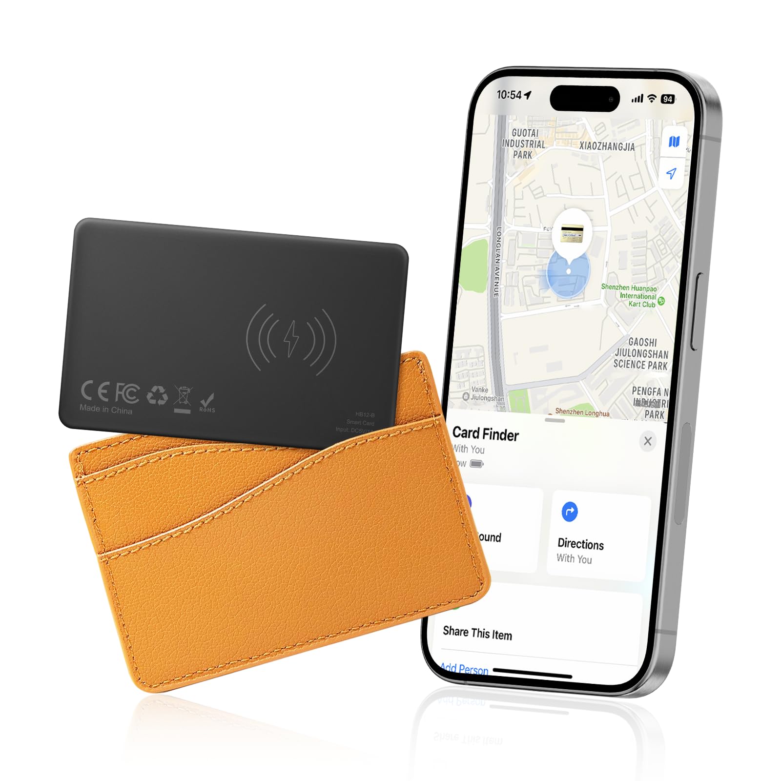 VINGNUT Wallet Tracker Card, Wireless Rechargeable Wallet Tracker, Compatible with Apple Find My(iOS Only), for Wallets, Phone, Passports, Luggage Tracker