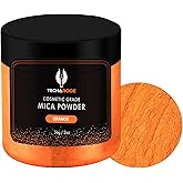 Orange Mica Powder for Epoxy Resin 56g / 2oz. Jar - Techarooz 2 Tone Resin Dye Color Pigment Powder for Lip Gloss, Nails, Colorant for Slime Bath Bombs Soap Making & Polymer Clay