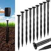 Aolabela 80 Pack 8 Inch Plastic Landscape Edging Anchoring Stakes Garden Lawn Yard Spikes Landscaping Stakes for Paver Edging, Weed Barrier, Tent, Artificial Turf