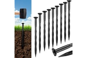 Aolabela 80 Pack 8 Inch Plastic Landscape Edging Anchoring Stakes Garden Lawn Yard Spikes Landscaping Stakes for Paver Edging, Weed Barrier, Tent, Artificial Turf