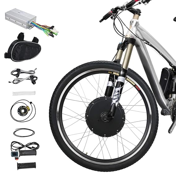 Voilamart Electric Bicycle Kit 26" Front Wheel 48V 1000W EBike Conversion Kit, Cycling Hub