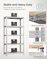SONGMICS 5-Tier Storage Shelf 40x90x180cm 875kg Capacity Silver Industrial view 4