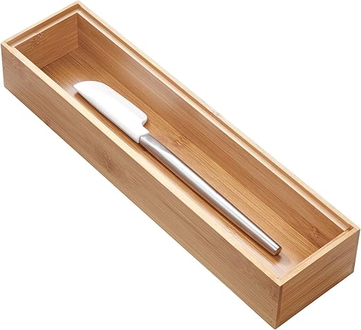 Interdesign Formbu Drawer Organizer 3 X 12 X 2 Bamboo Amazon