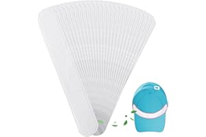Tmsek 50 Pieces Sweat Pads for Hat Sweat Liner - Helmet, Golf Cap - Shirt Collar Protection, Disposable Large Sweat Pads for Women and Men (50P-White Hat Sweat Guard)