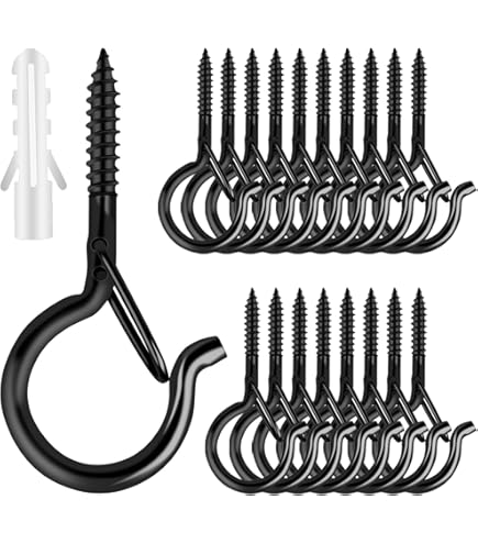 Lot De 20 Crochets à Visser Noir 4 Mm X 55 Mm