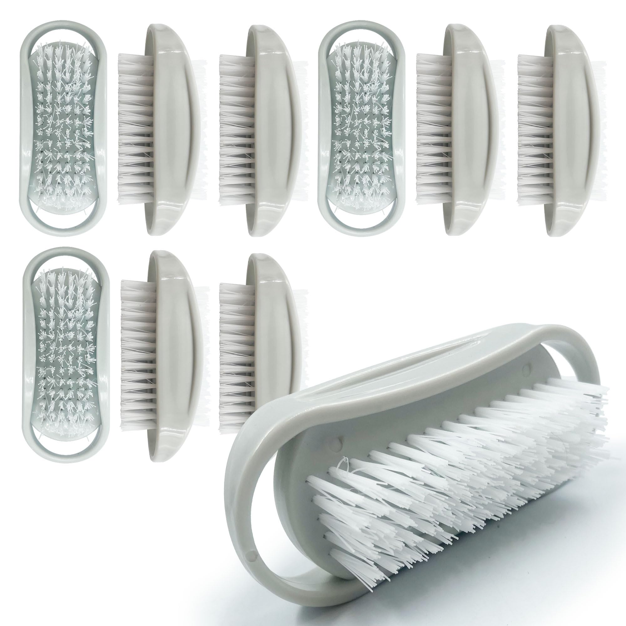 Plastic Nail Brushes for Cleaning Nails Double-Sided Brush with Firm Strong Plastic Bristles, Nail Scrubbing Brush to Clean Dirt, Grime and Grease under Nail for Fingernails And Toenails Pack of 10