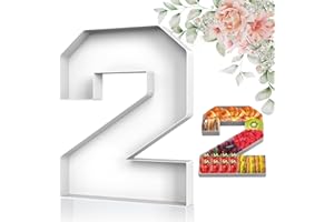 CARDOBIR Cardboard Numbers for Charcuterie, 12'' Number Charcuterie Board Box, Number Paper Mache Box, Fillable Cardboard Numbers Food Tray for Party Decor Birthday Candy Chocolate Cupcake, Number 2, White
