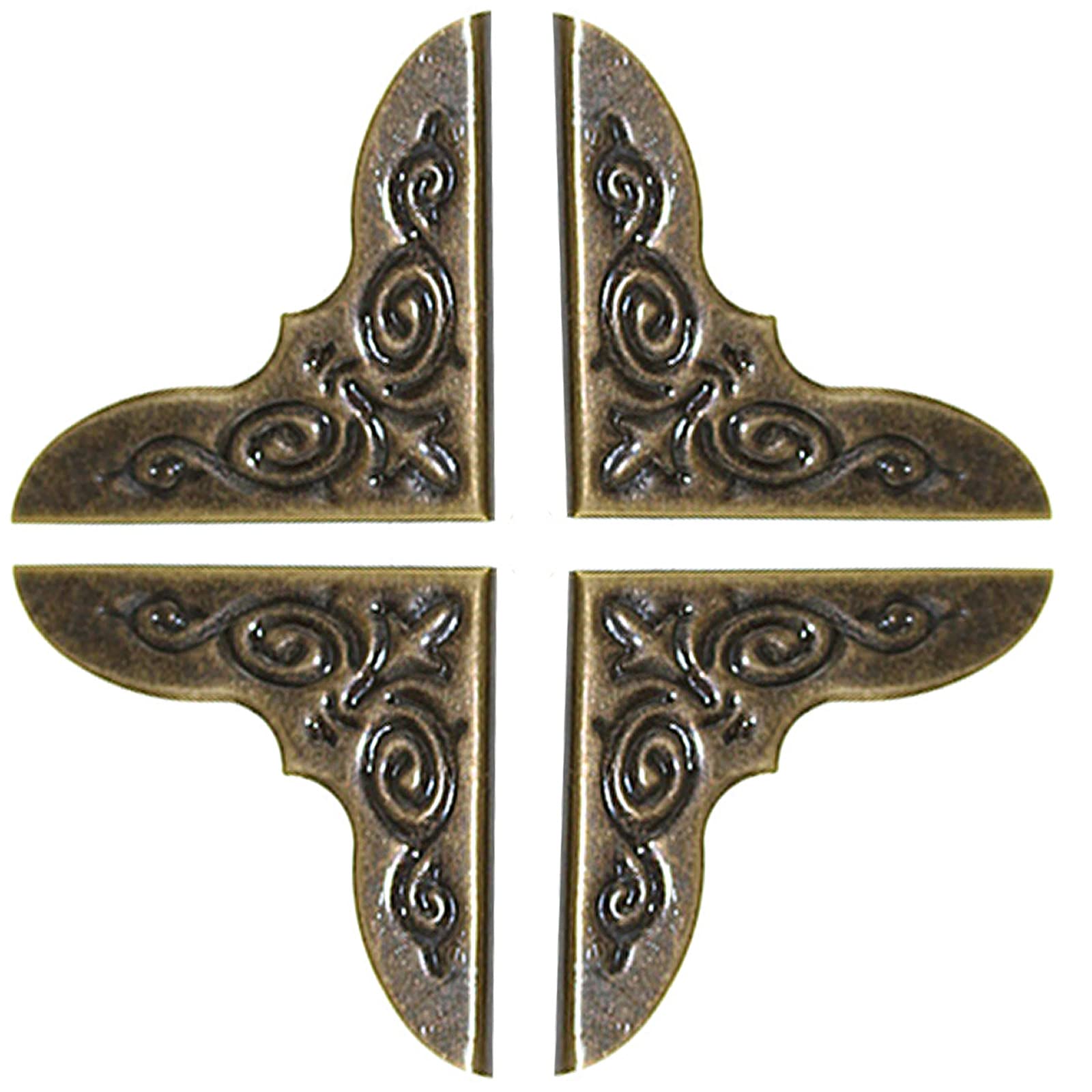 YUTOU Book Corner Protectors, 40 Pcs Metal Protective Corner Edge Decoration for Books, Bronze