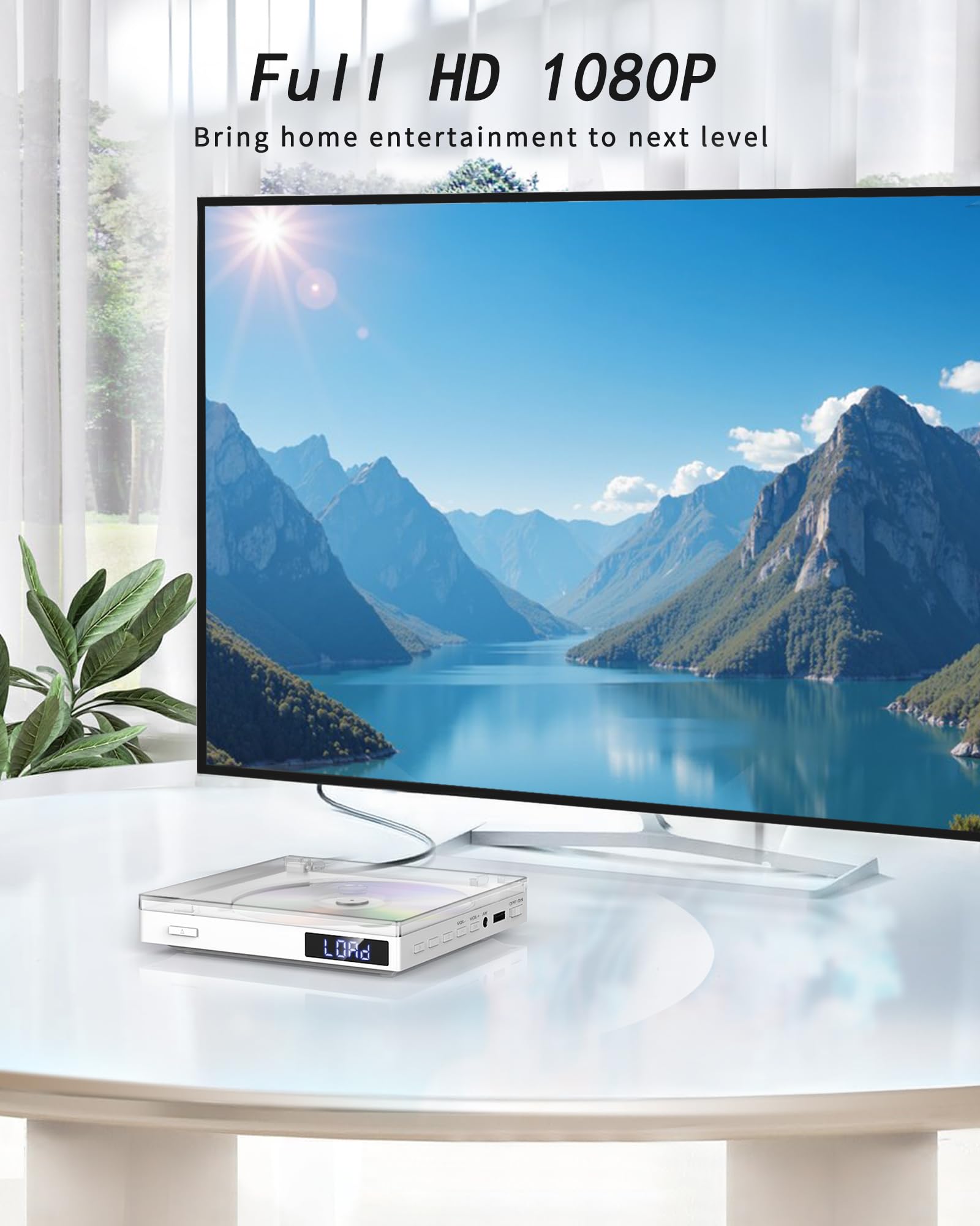 Mini DVD Player for TV, Region Free HDMI DVD Players with Memory Playback, HDMI & AV Output, Super Small DVD Player with USB Input, NTSC/PAL System, HDMI&AV Cables, Remote Control Included