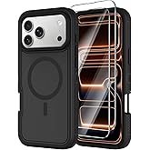 Annymall Magnetic for iPhone 17 Pro Max Case [Compatible with MagSafe] Full-Body Rugged Heavy Duty Phone Cover with Screen Protector Shockproof Drop Protection for Apple 17 Pro Max 6.9" Black