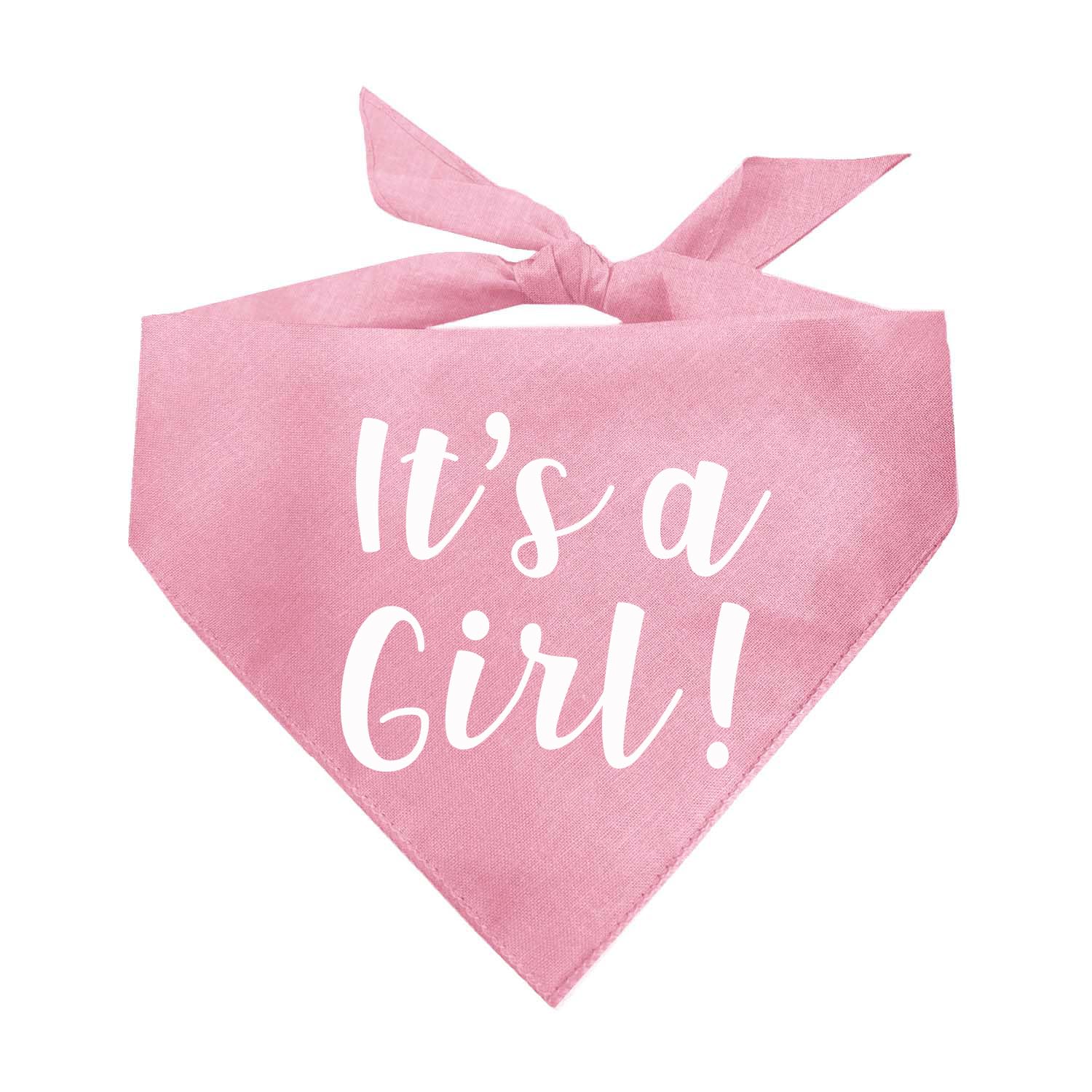 It's A Girl Gender Reveal Baby Announcement Dog Bandana (Baby Pink OS 57)