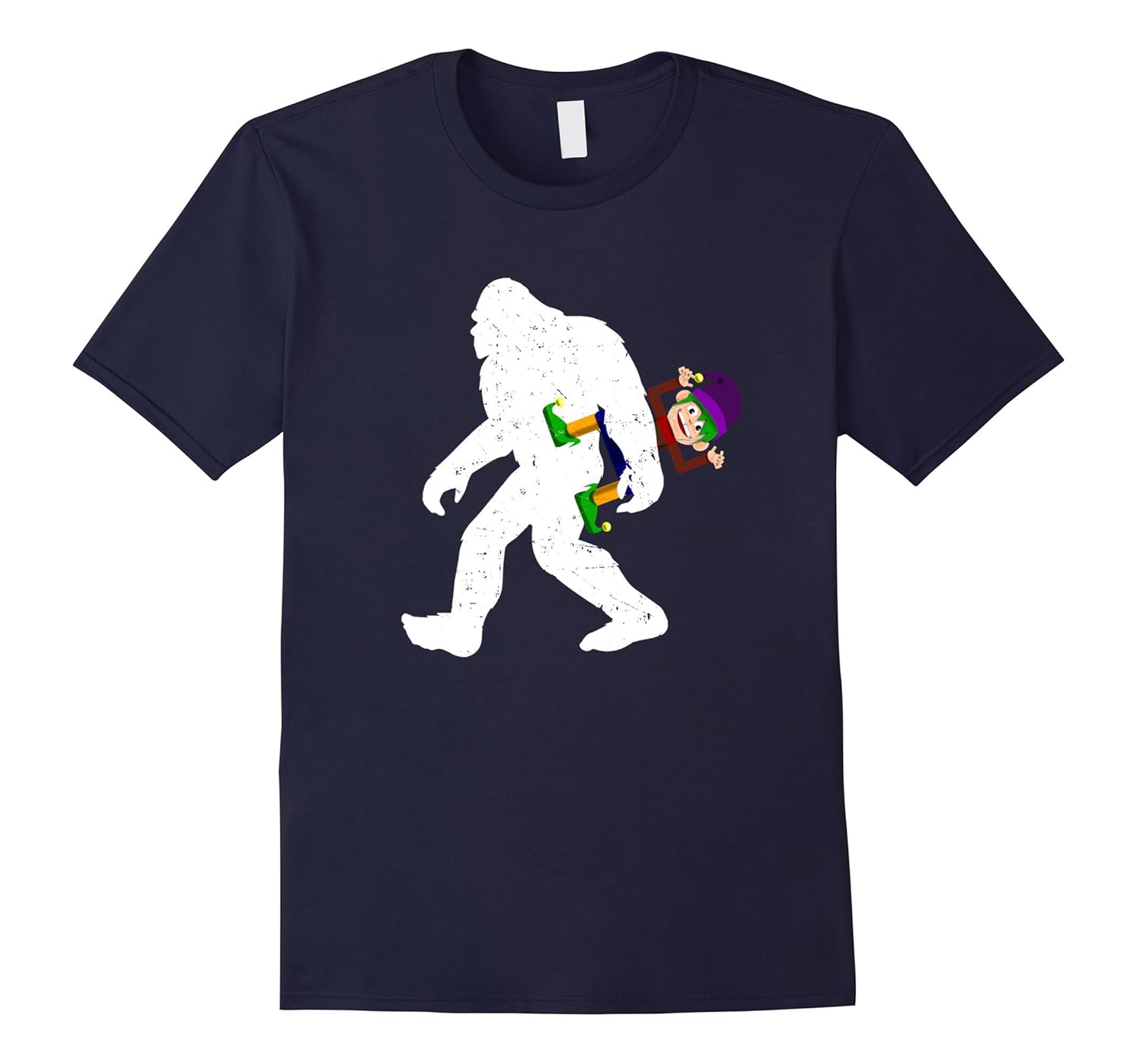 Bigfoot with Christmas Elf T-Shirt-Funny Bigfoot Elf Shirt-ANZ