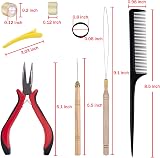 Duufin Hair Extensions Tools Kit 500 Pcs Blonde Micro Ring Beads Plier Kit view 2