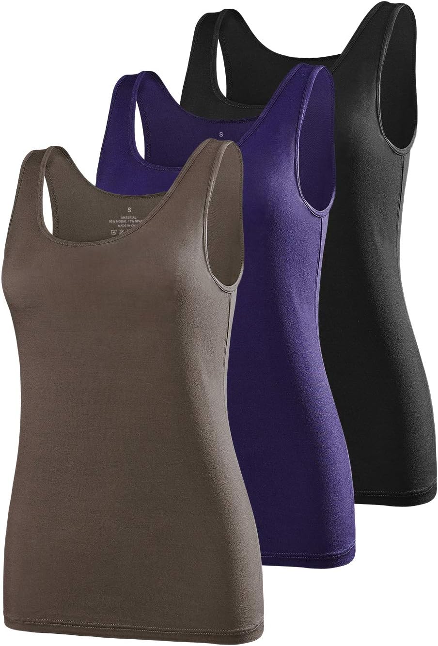AMVELOP Basic Womens Tank Tops 3 Pack