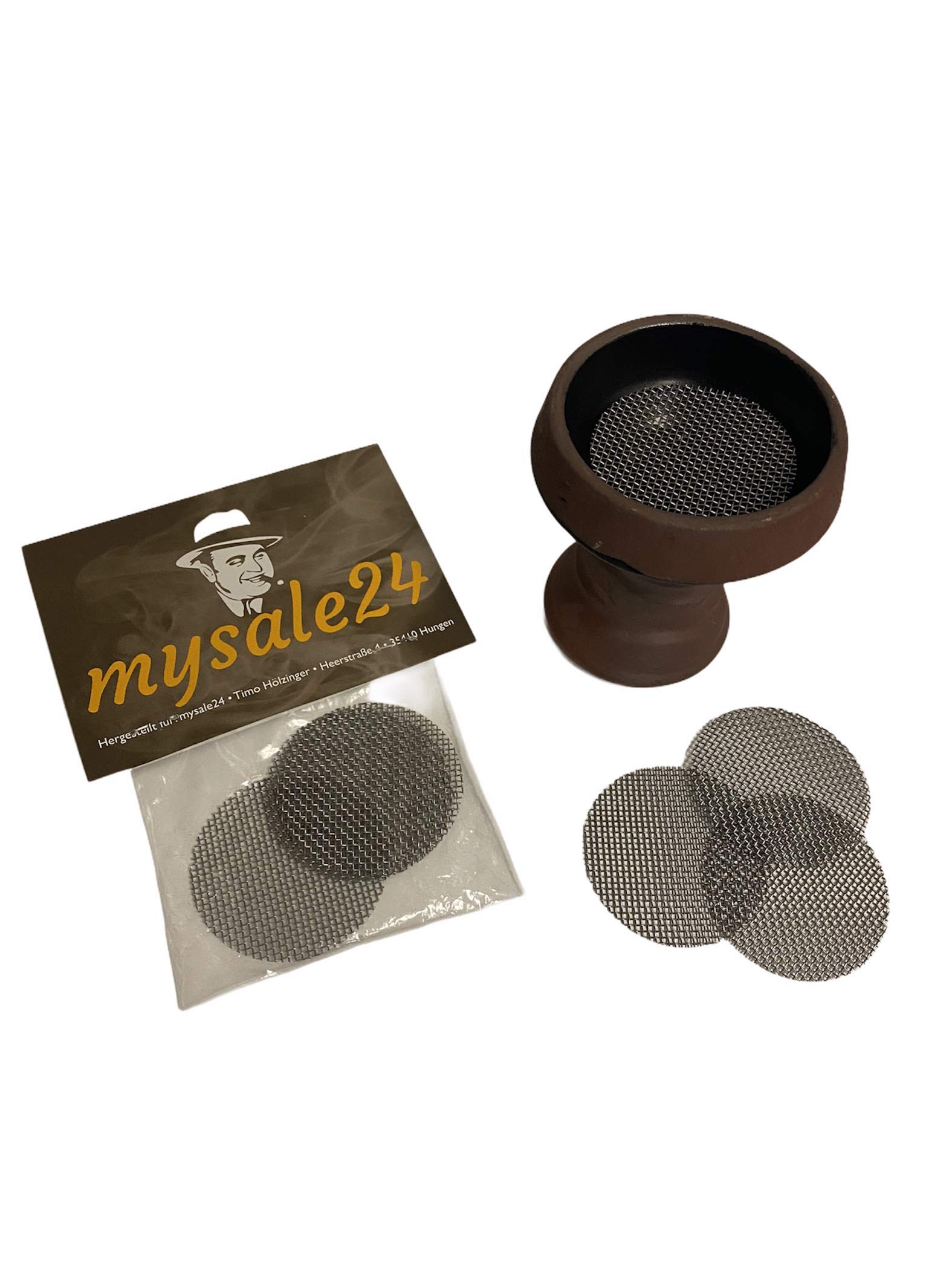 mysale24.de Shisha Hookah Clay Head Strainer Set of 3 Made of High-Quality Stainless Steel for Hookahs, Clay Heads, Universal