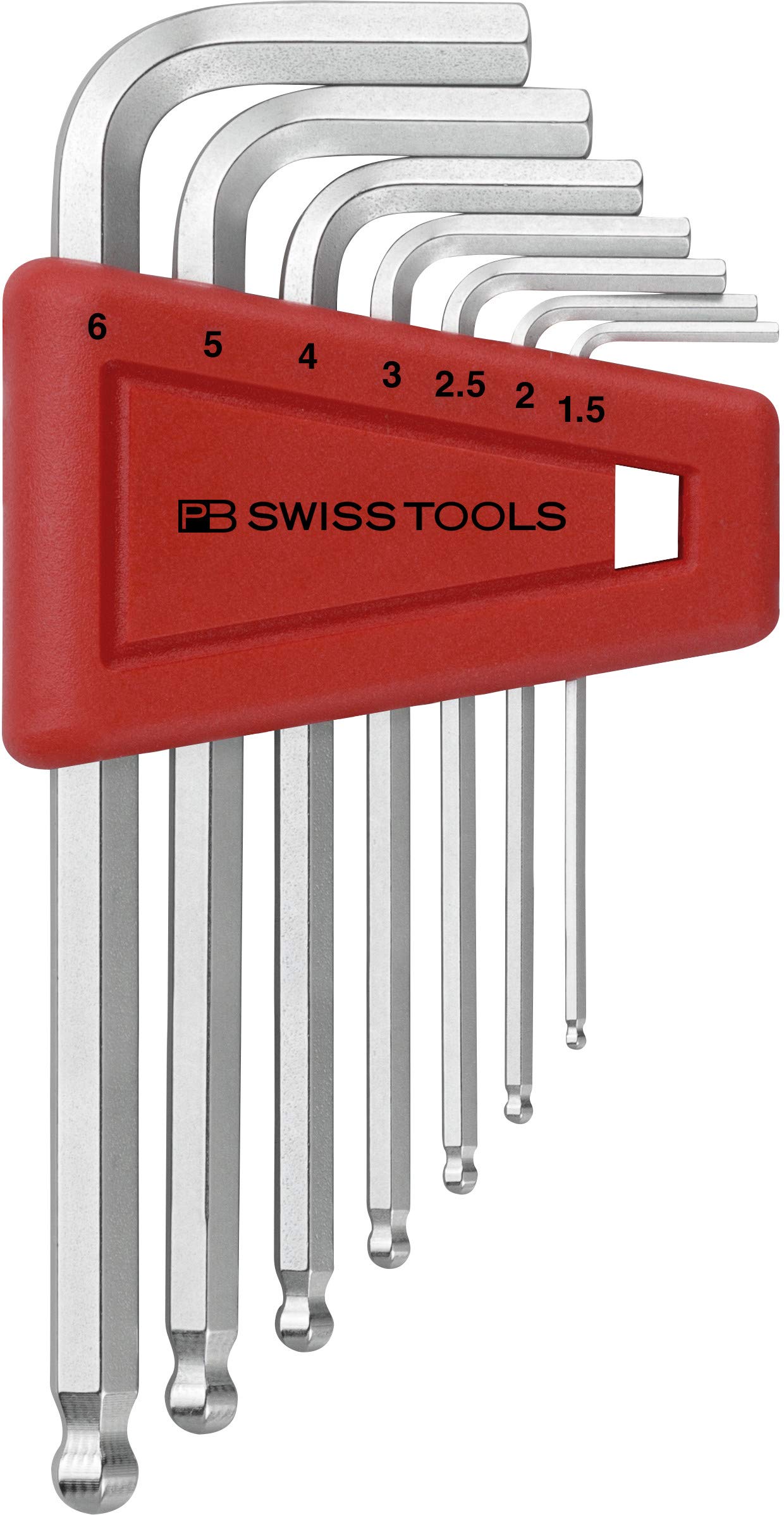 PB Tools L-Key Set in Holder, Inbus with Ball end PB-212H-6 1.5-6mm - Swiss Made