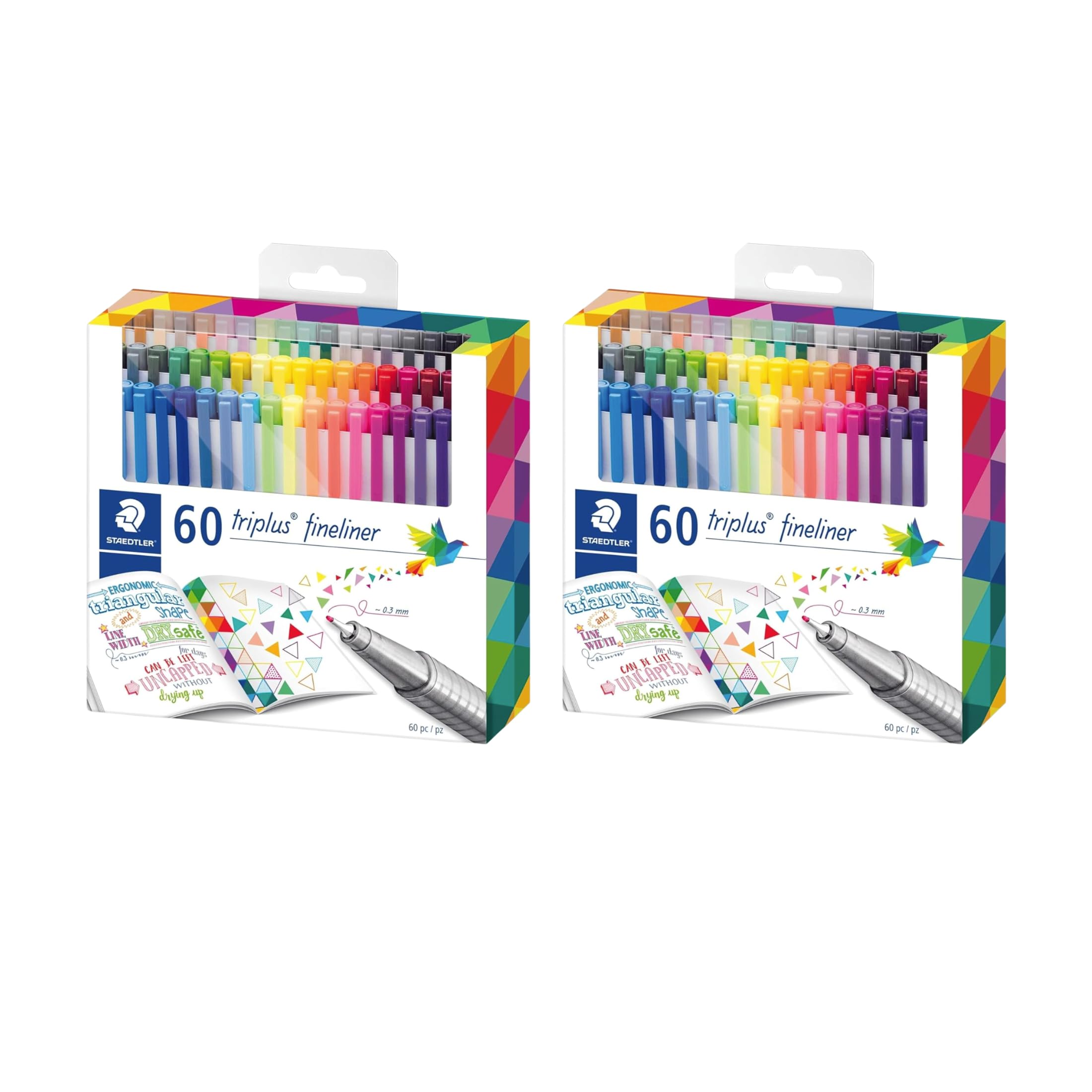 STAEDTLER 2 Pack - Fineliner triplus 60 (2 sets of 60 pcs), 120 Count Image