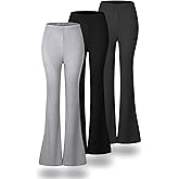 ANYOCEAN Women's Multi-Pack High-Waisted Flared Leggings - Knit Stretchy Workout Yoga Pants
