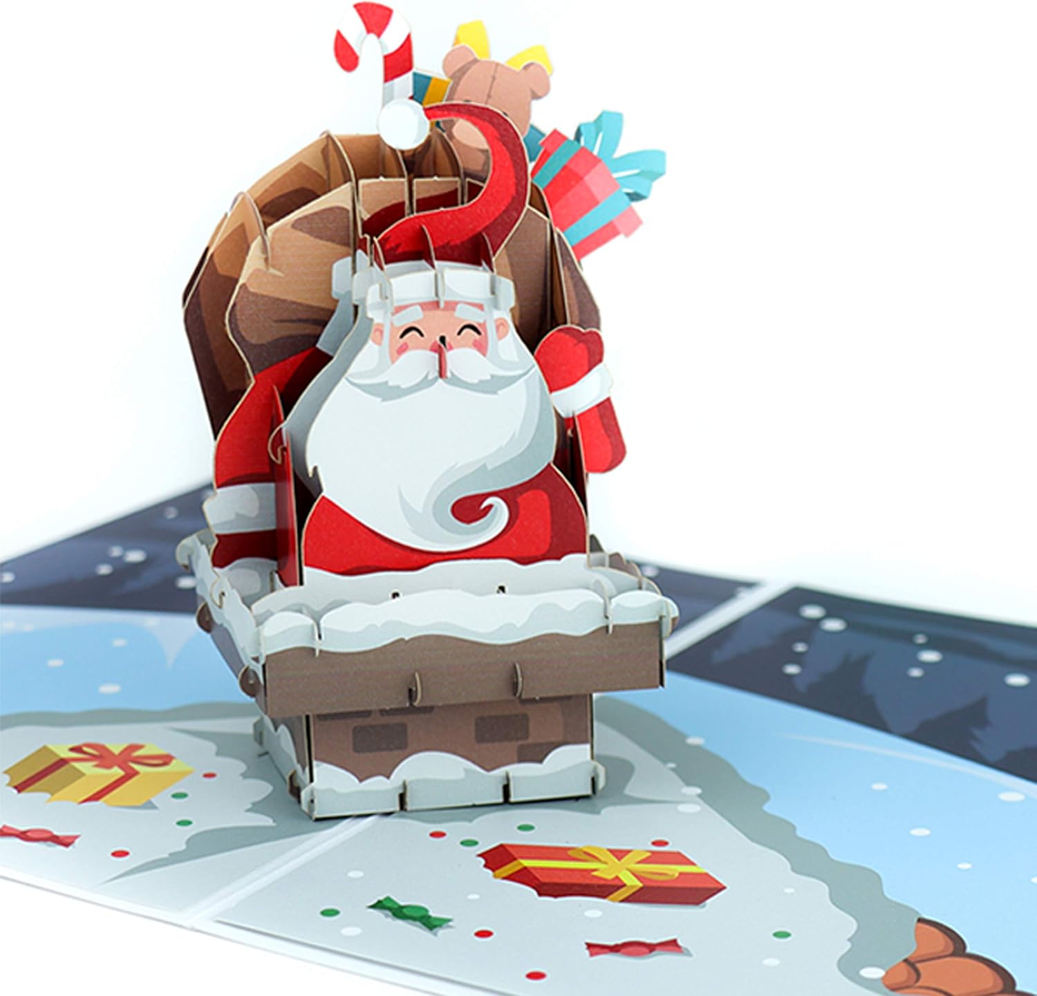 Cardology - Santa & Rudolf Pop-Up Christmas Card, Santa with Rudolf, A5