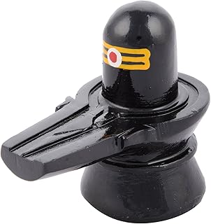 Origin Storage Vidya Stone Crafts Painted Shivling (4 Inches, Black)