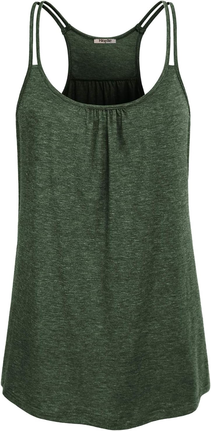 HibelleWomens Scoop Neck Cute Racerback Yoga Workout Tank Top