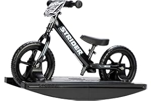 Strider 12” Pro Bike + Rocking Base - Helps Teach Baby How to Ride a Balance Bicycle - for Kids 6 Months to 5 Years - Easy Assembly & Adjustments
