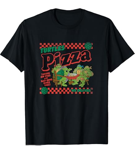 Amazon.com: TMNT - Pizza Solves Everything T-Shirt : Clothing