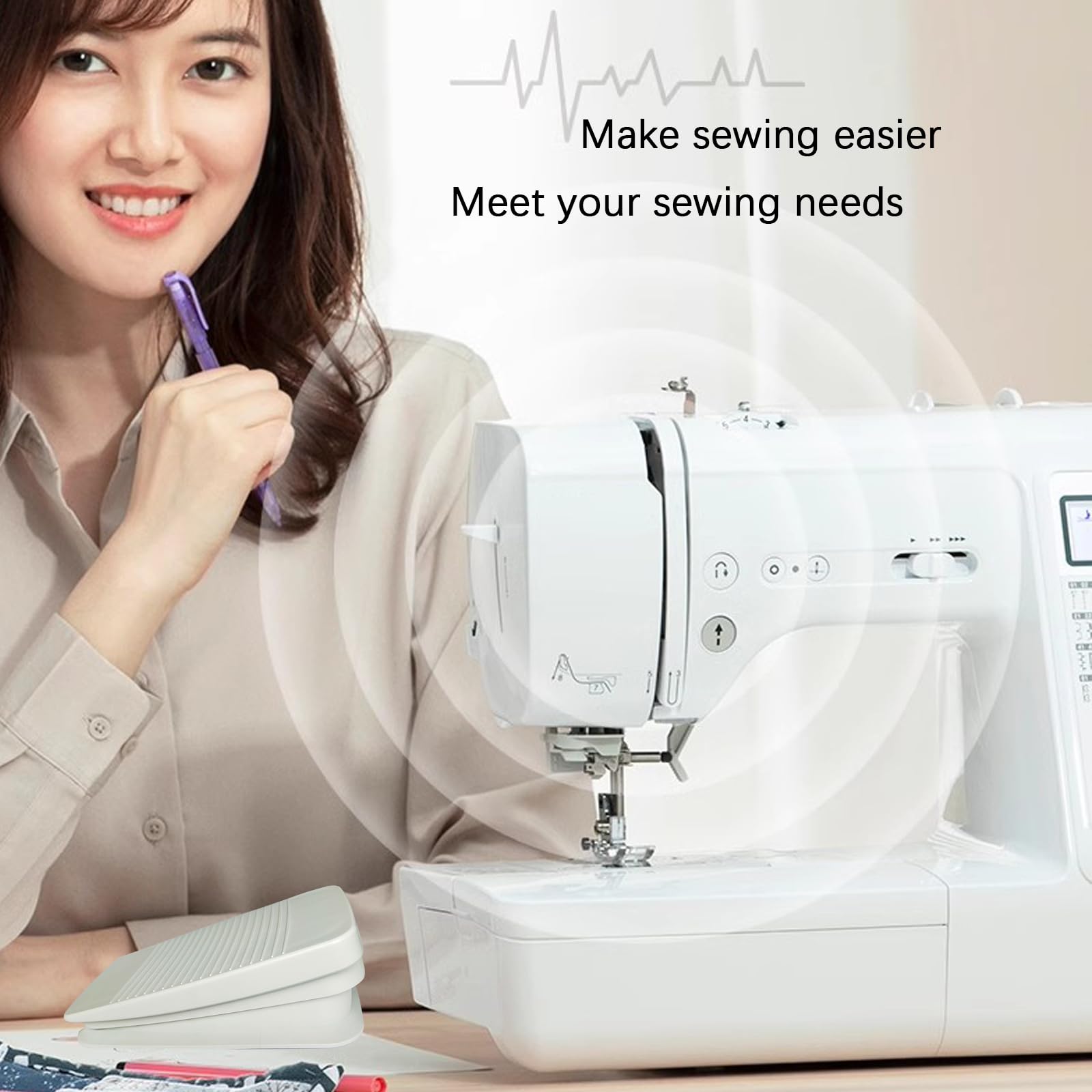 Foot Pedal for Brother Babaylock Simplicity Sewing Machine SE600 CS6000I with Cord Control FC-322 XC8816021