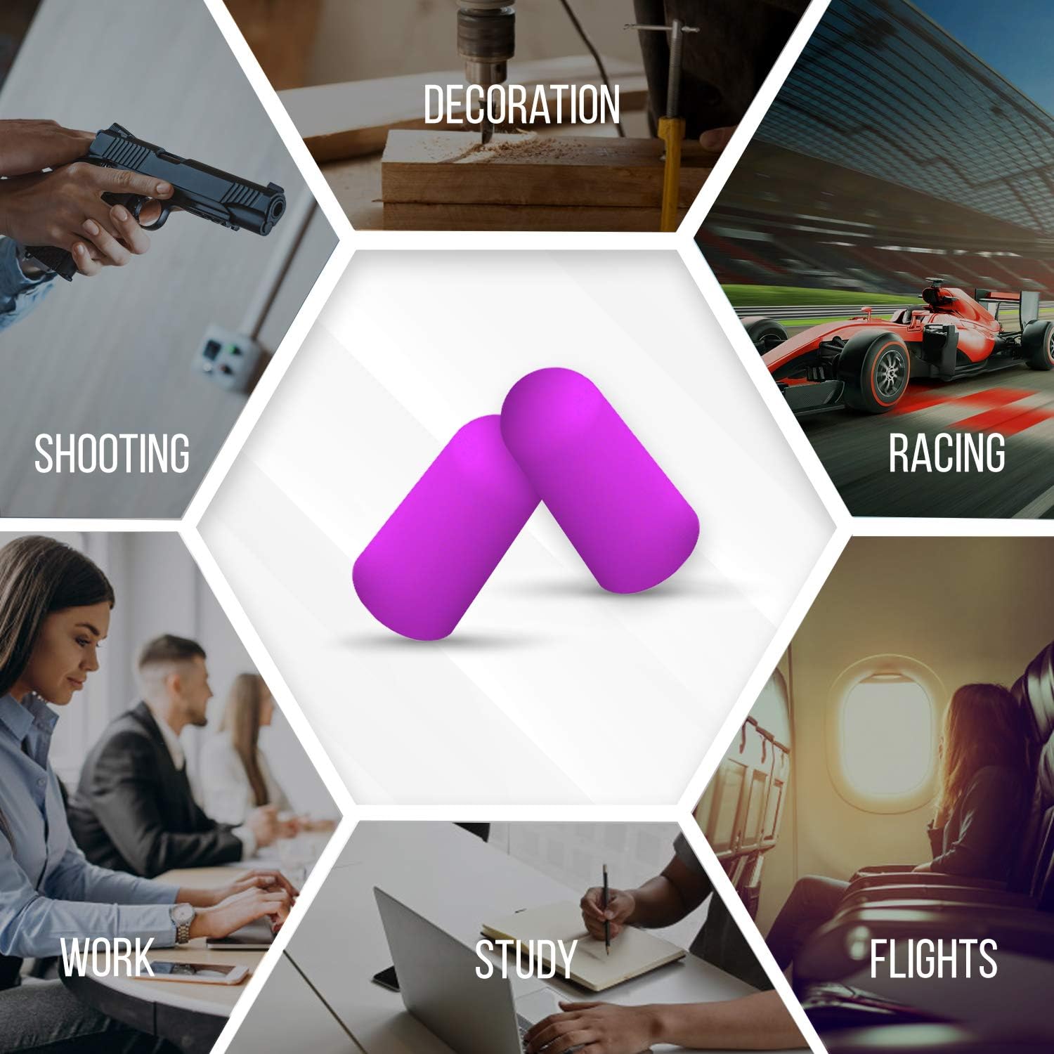 Soft Foam Ear Plugs - 25 Pairs Noise Cancelling Earplugs 32dB NRR - For Noise Reduction & Hearing Protection with Aluminum Carry Case - Perfect for Sleeping, Travel, Concerts, Shooting, Study and Work: Health & Personal Care