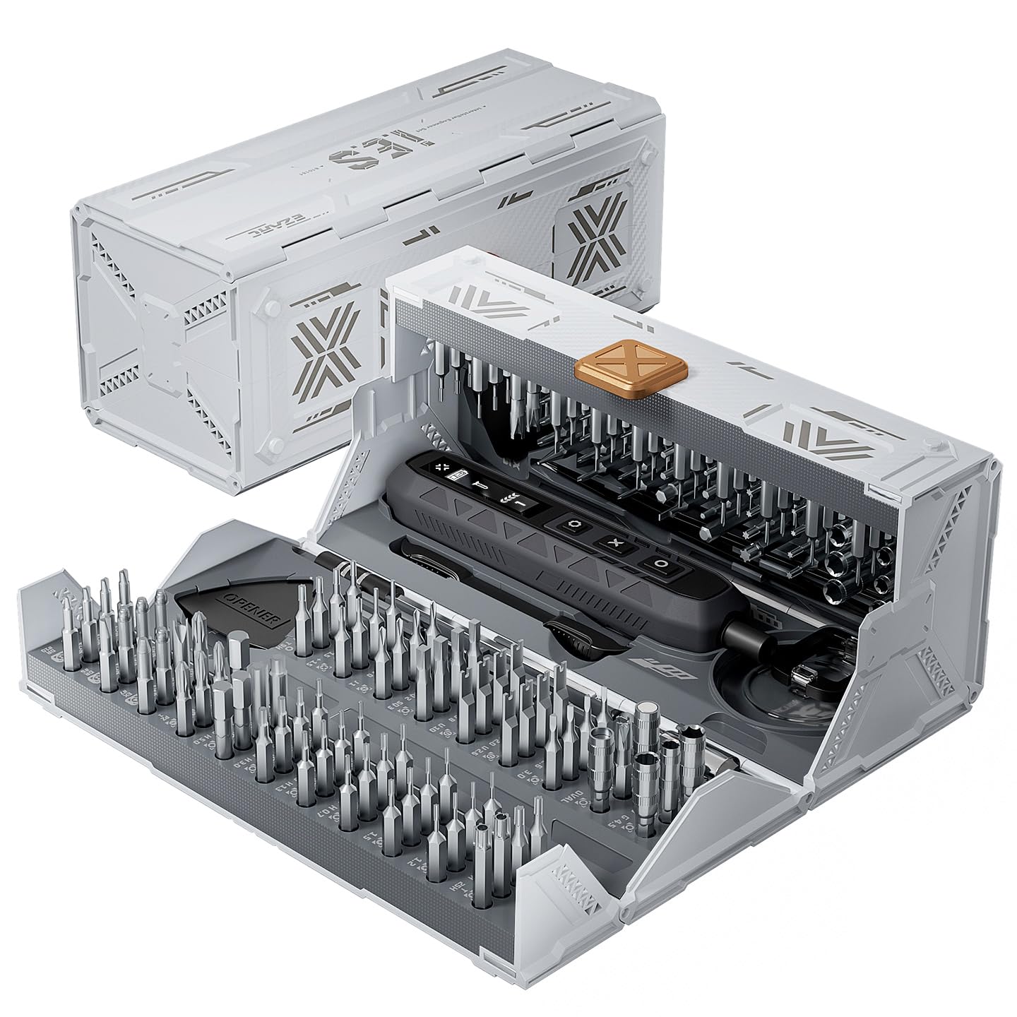 EZARC Electric Screwdriver Set, 181 in 1 Electric Screwdrivers Cordless, 3 Torque Settings, 160 Magnetic Precision Bits, Mini Electric Screwdriver Tool Kit for Phone Laptop Camera Watch Computer-White