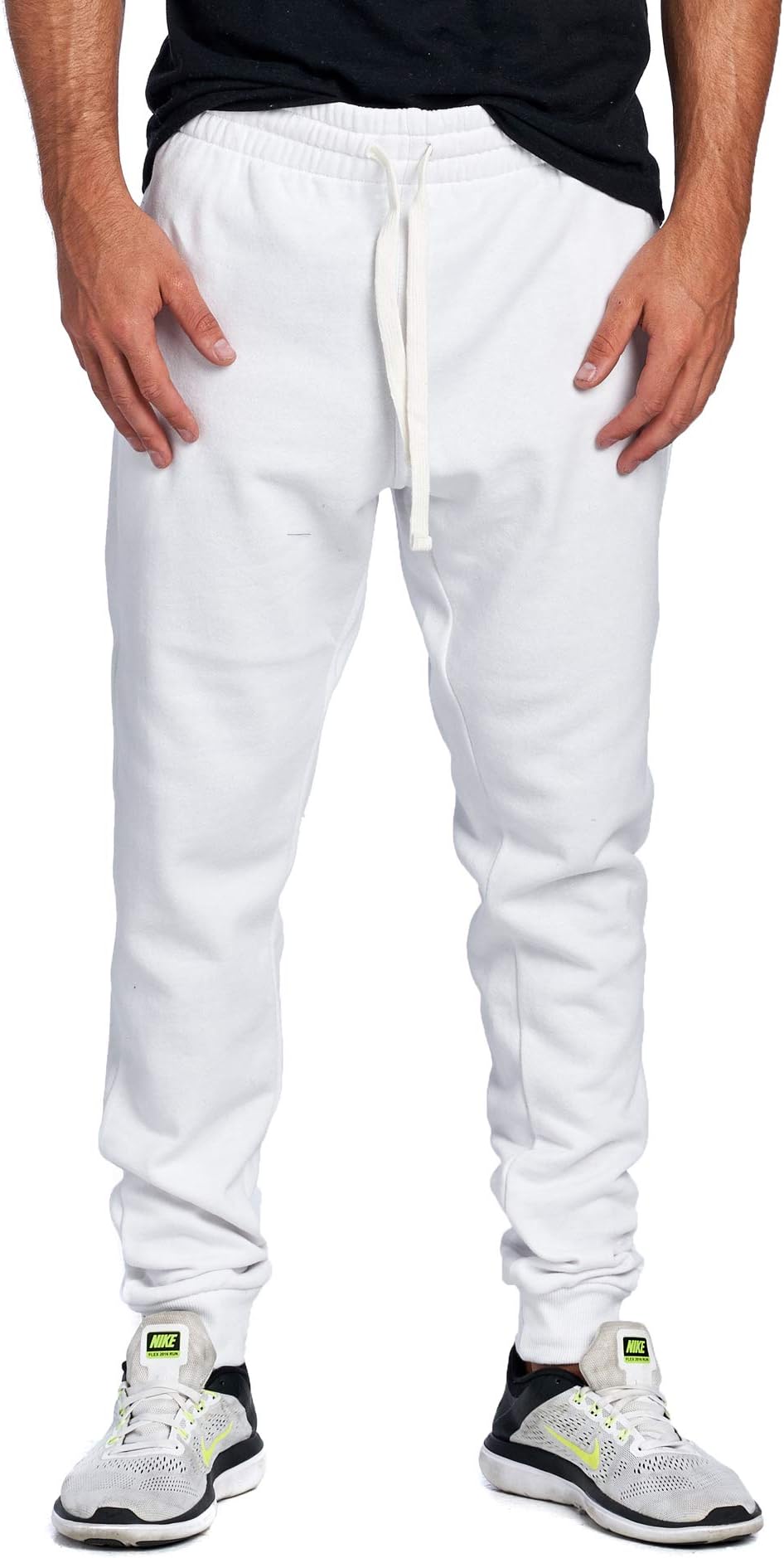PROGO USA Men's Casual Jogger Sweatpants Basic Fleece Marled Jogger Pant Elastic Waist