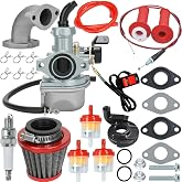 PZ22 Carburetor 22mm Carb Fits for 125cc 110cc CRF110 XR50 CRF50 CRF50f TaoTao SSR110 SSR125 DB14 DB24 Coolster Apollo Pit Dirt Bike 4 Stroke Engine Chinese 4 Wheeler ATV Parts（Red）