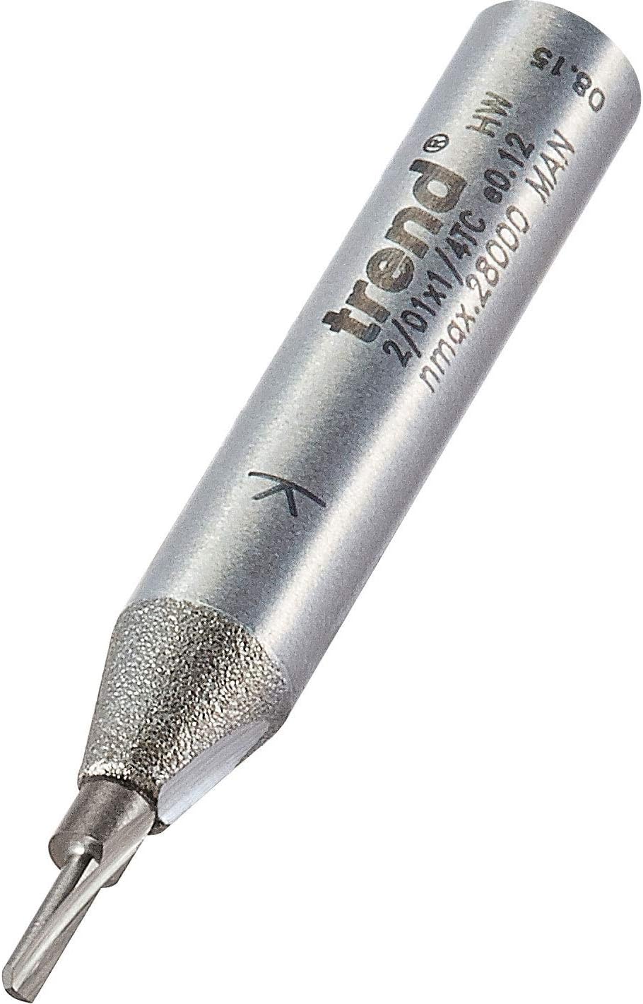 Trend Professional Single Flute Router Cutter, 1/4 Inch Shank, 1.5mm Cut Diameter, 6mm Cut Length, Tungsten Carbide Tipped, 2/01X1/4TC