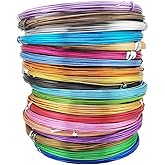 Inspirelle 20 Colors Aluminum Craft Wire Bendable Metal Wire for Jewelry Craft Making, 10M Each Color (20 Guage (0.8mm))